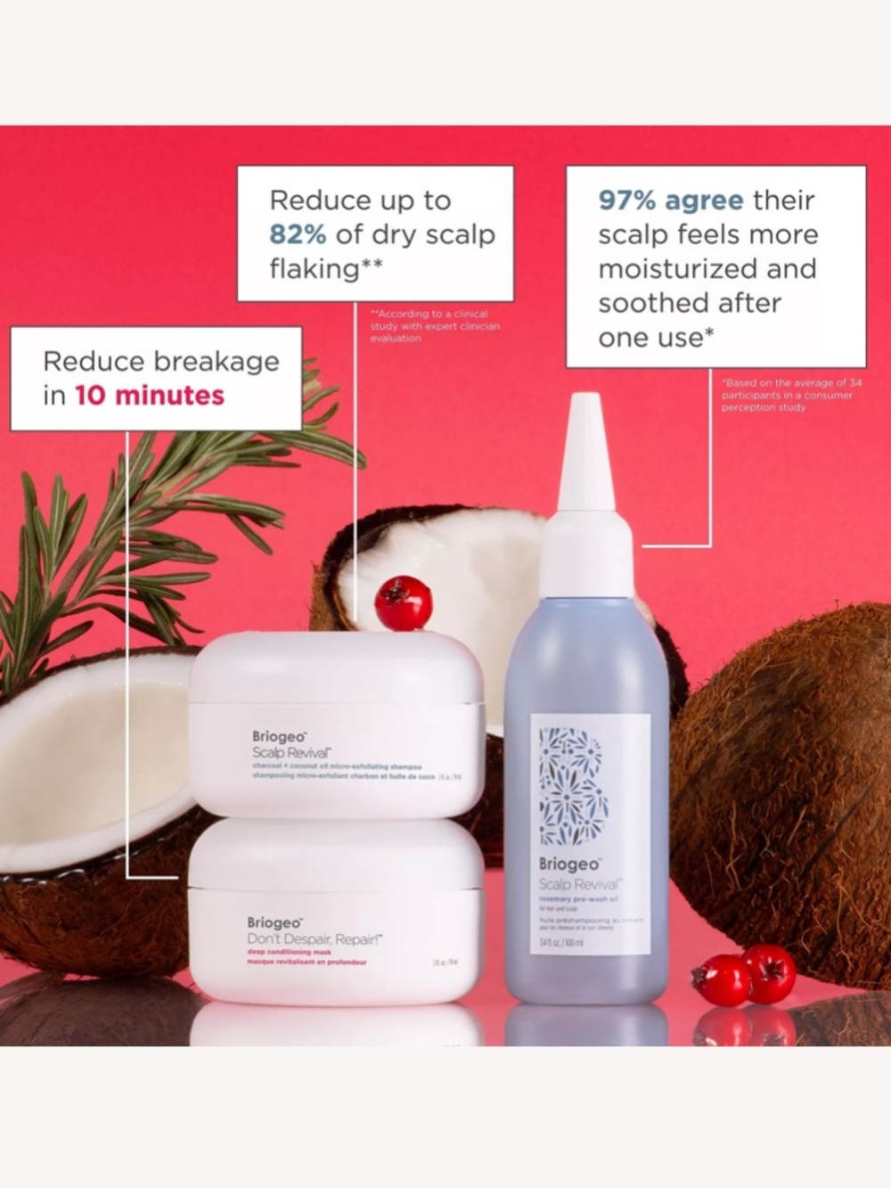 Briogeo Healthy Hair Delights 2 scalp revival + don’t despair repair boxed set - Picture 2 of 10